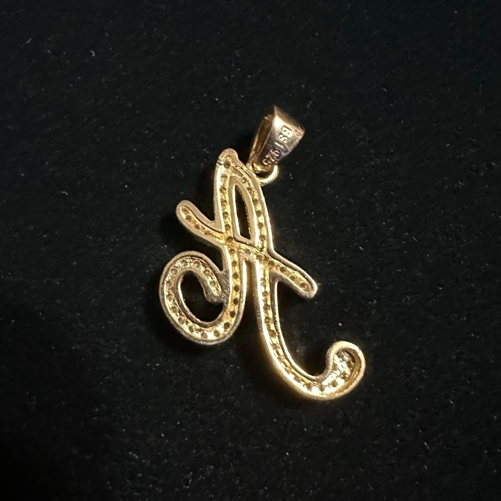 Script Initial “A” Pendant Necklace 925 - image 2